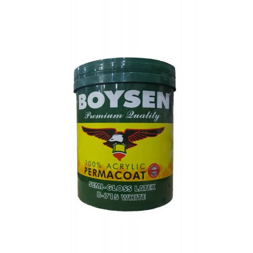 Boysen Permacoat Semi Gloss Latex, 715 white, 4L Cebu Oversea